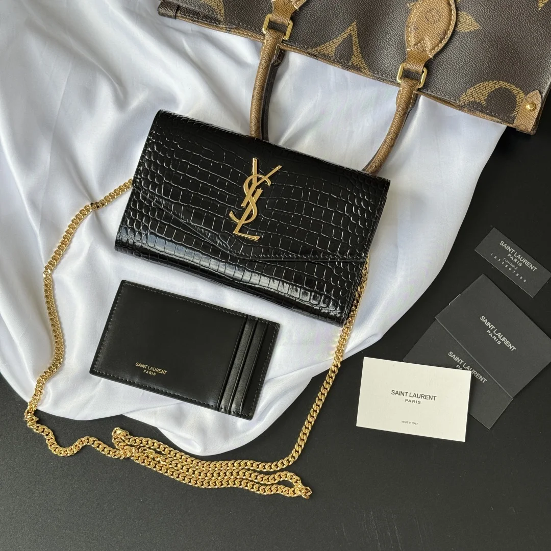 SAINT LAURENT 607788 Uptown Mini Envelope Bag Clutch