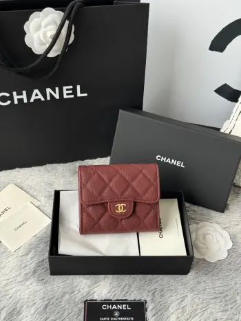 82288 Calfskin Caviar CF Trifold Wallet Replica Chanel wallets