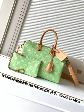 M14064 Lemon Green Speedy P9 Bandouliere 30 Bag Replica Louis Vuitton travel bags