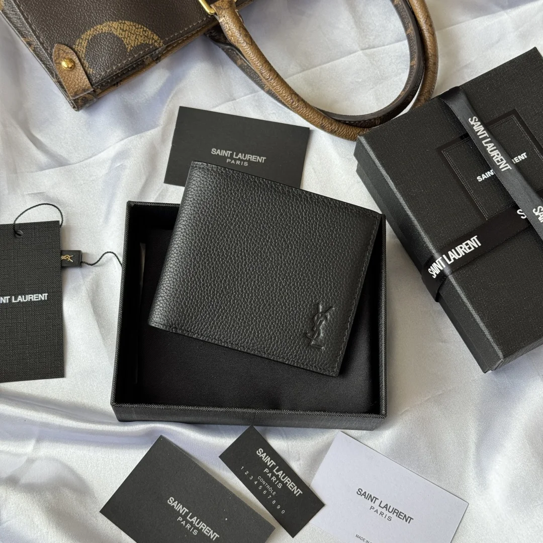SAINT LAURENT 607727 2025 Fall Winter New Monogram Bifold Wallet Cardholder