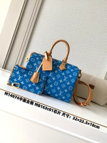 M14074 Medium Blue Speedy P9 Bandouliere 30 Bag Replica Louis Vuitton travel bags