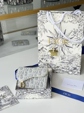 New Saddle Card Holder Coin Purse Replica Dior wallets