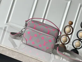 NIL Messenger Bag M15024, Grey with Pink Silkscreen Print Replica Louis Vuitton mens bags