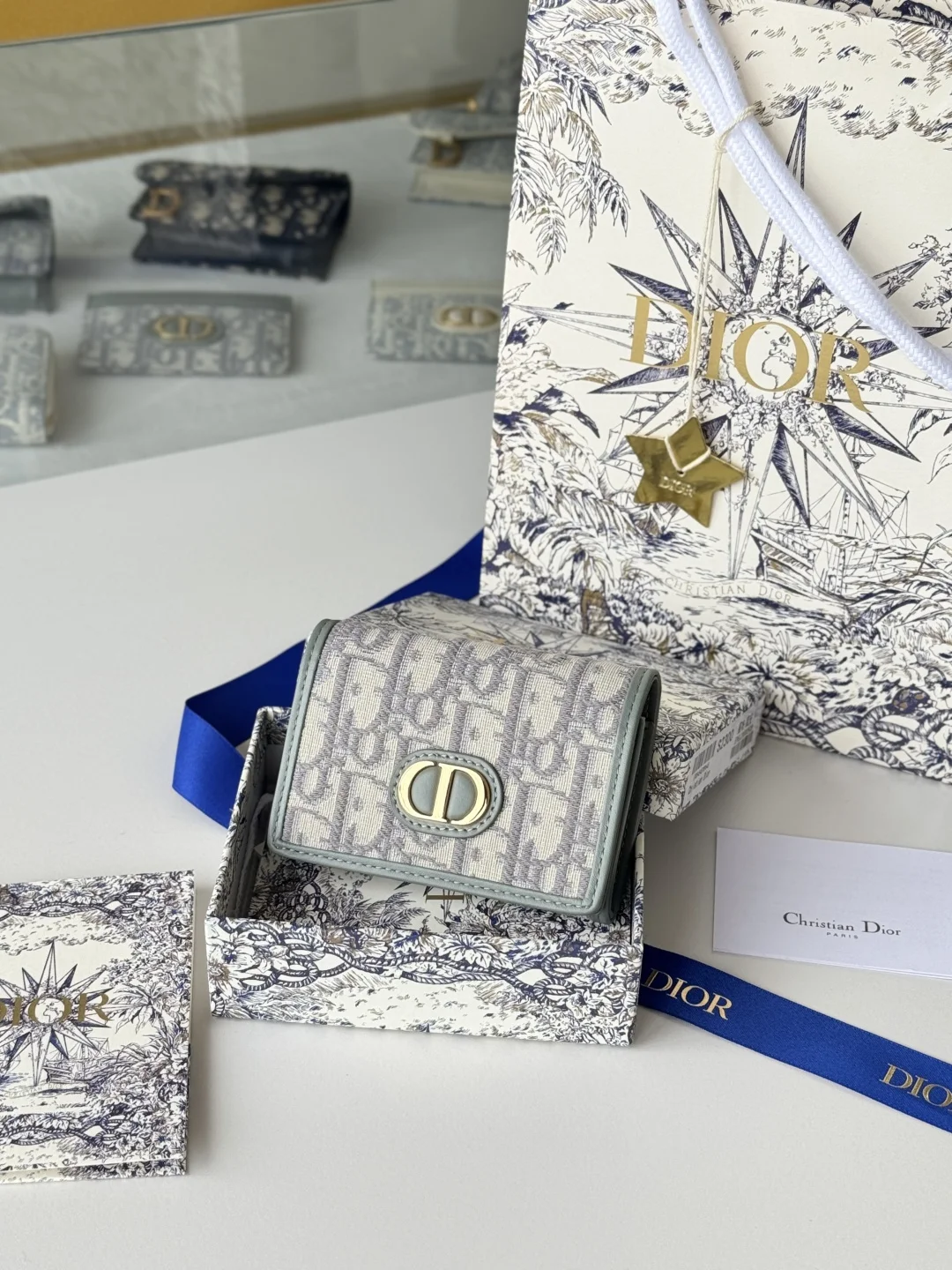 Dior S2300UWHC_M30G Caro Card Holder Coin Purse