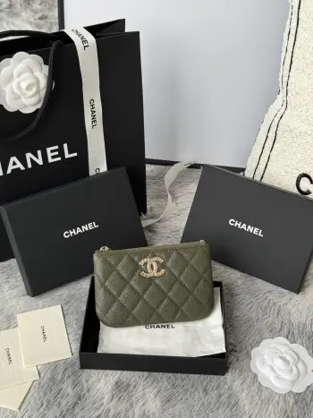 AP3049 22k Embossed Logo Double C Cardholder Replica Chanel wallets