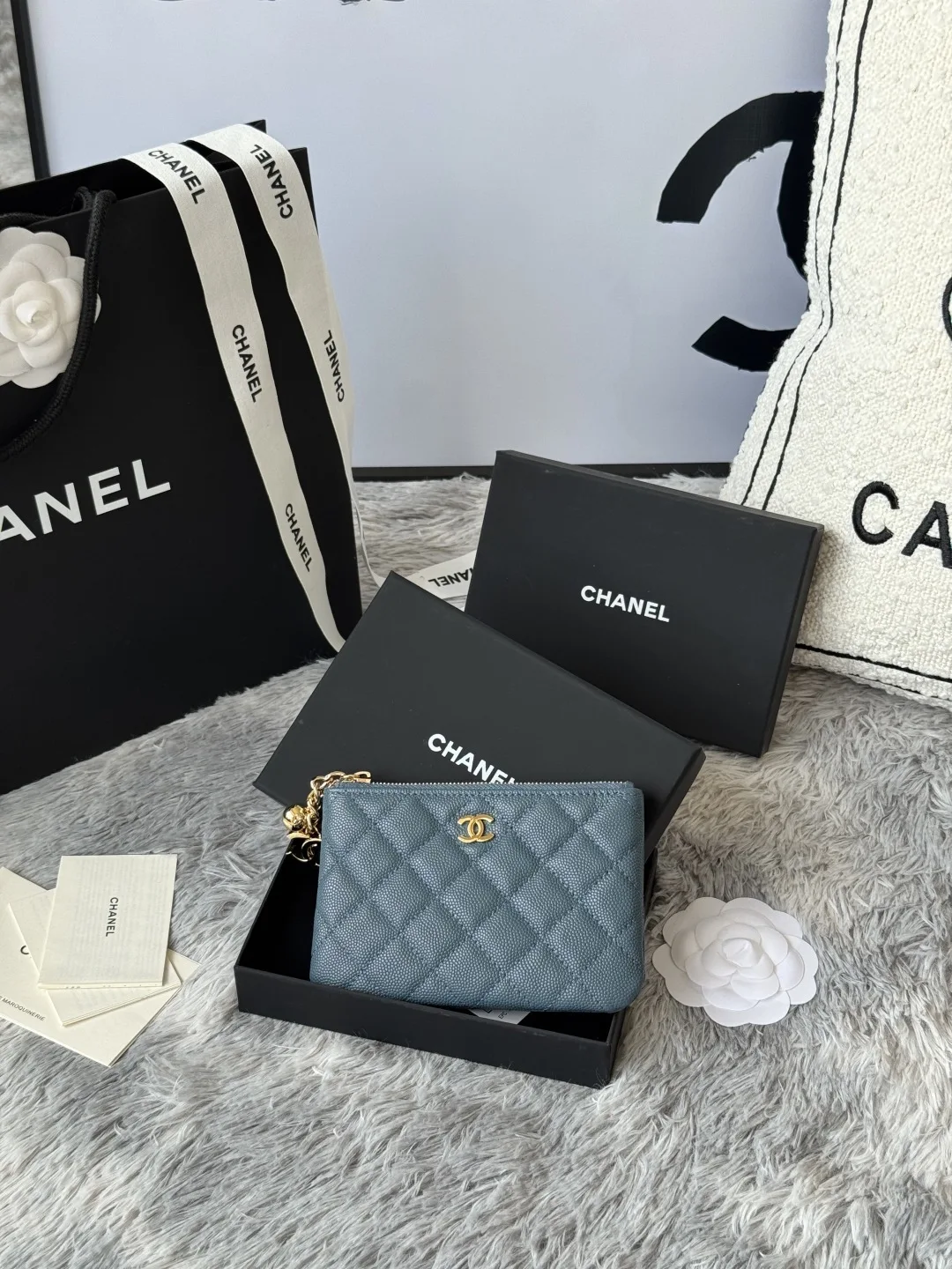 Chanel A50168 Zipped Pendant Coin Purse Card Holder