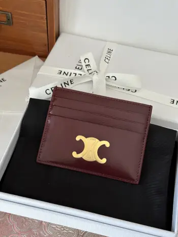 833 TRIOMPHE Leather Card Holder Replica Celine wallets