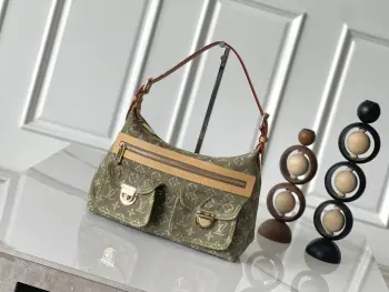 M95213 Pistachio Green Denim Vintage Y2K Bag, New Denim Tote Bag, Vintage Rare Denim Crossbody Bag Replica Louis Vuitton womens bags