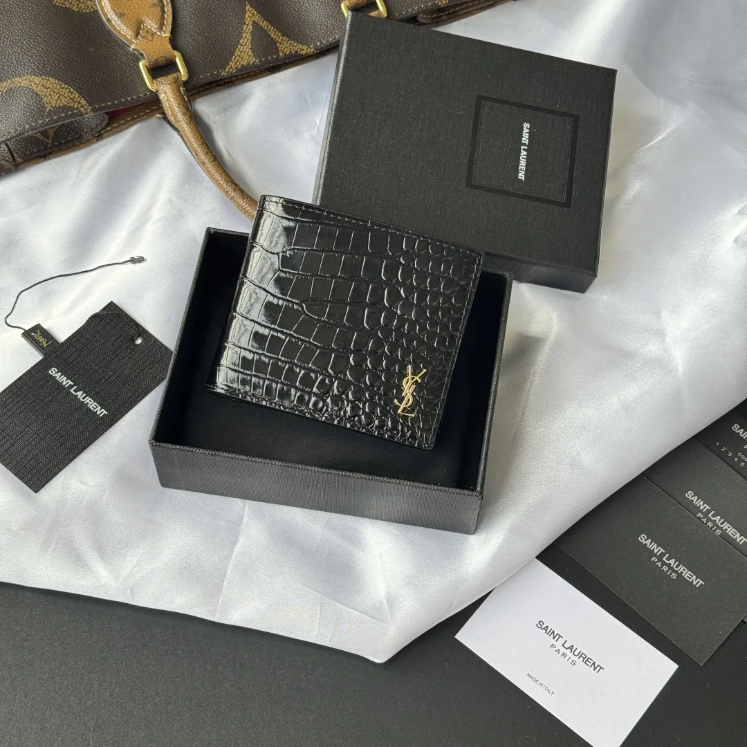 SAINT LAURENT 607727 MONOGRAM Bi-fold Wallet Card Holder