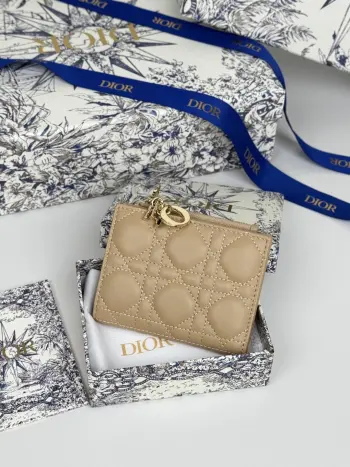 S6037UBHZ_M928 Caro Dahlia Lambskin Card Holder Wallet Replica Dior wallets