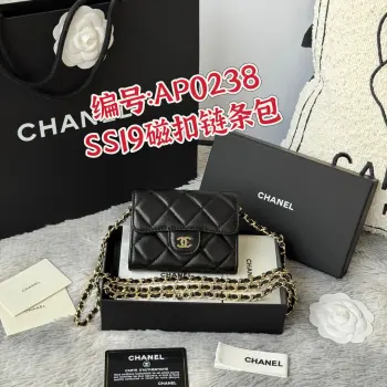 0238 SS19 Magnetic Snap Chain Bag Small Chanel Chain Bag Replica Chanel wallets