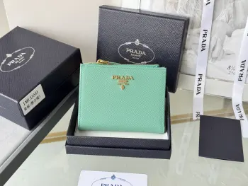 1ML050 Saffiano Leather Bifold Wallet Replica Prada wallets
