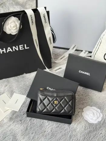 A3179 2024 7-Shape Single Zipper Card Holder Replica Chanel wallets