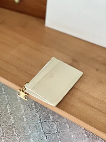 10M083 TRIOMPHE Leather Zipper Card Holder Replica Celine wallets