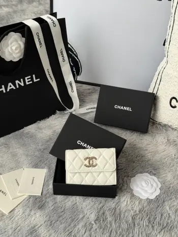 AP3047 22k Gold Embossed Hardware Double C Logo Cardholder Replica Chanel wallets