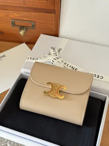 TRIOMPHE Small Leather Flap Bag Wallet Replica Celine wallets