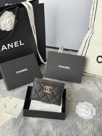 AP3188 pebble grain hollow card holder Replica Chanel wallets
