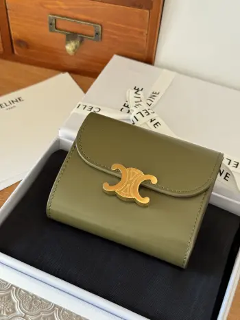 TRIOMPHE Small Leather Flap Bag Wallet Replica Celine wallets