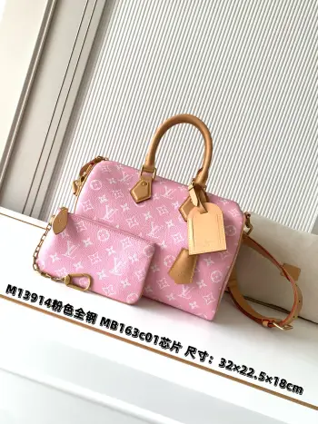 M13914 Pink Speedy P9 Bandouliere 30 Bag Replica Louis Vuitton travel bags