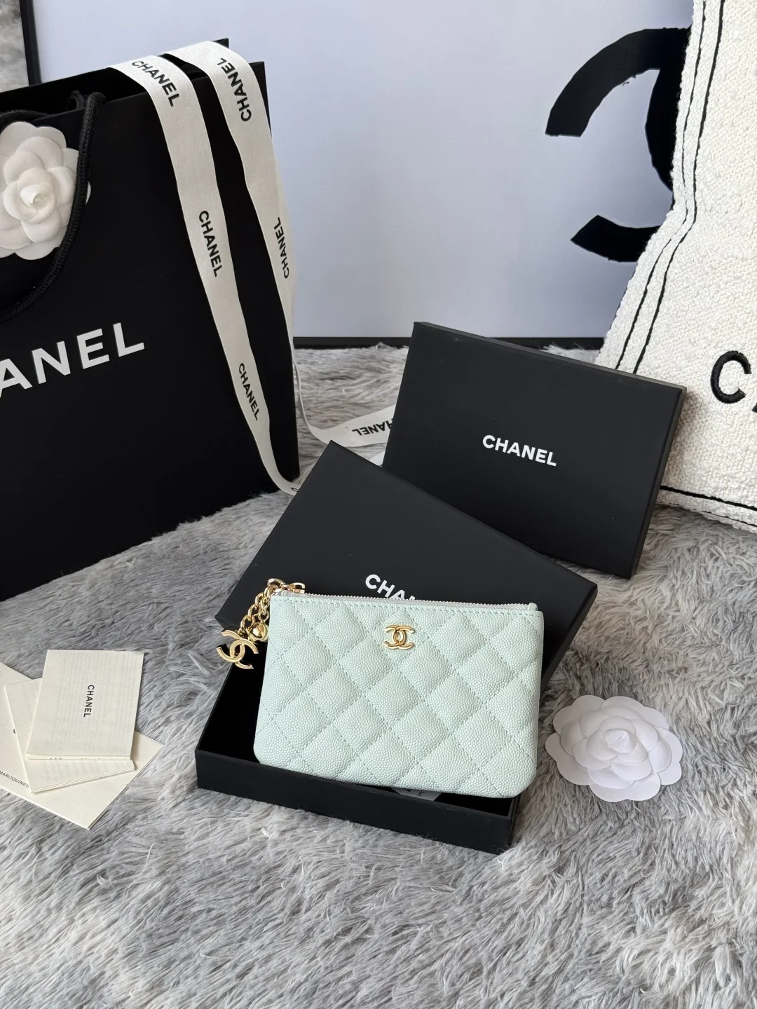 Chanel A50168 Zipped Pendant Coin Purse Card Holder