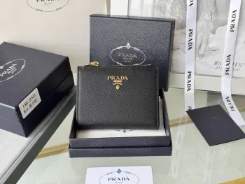1ML050 Saffiano Leather Bifold Wallet Replica Prada wallets