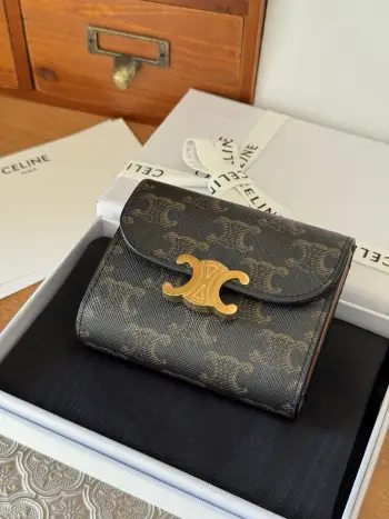 TRIOMPHE Small Leather Flap Bag Wallet Replica Celine wallets