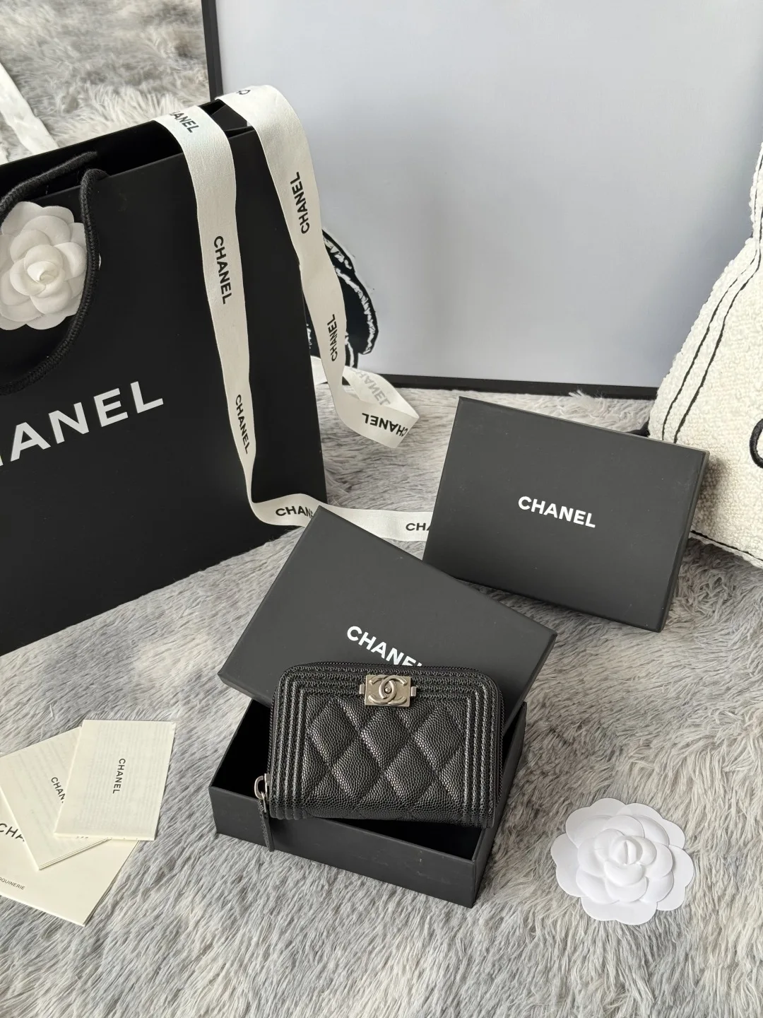 Chanel A80602 BOY Diamond Quilted Coin Purse Chanel A80602 BOY Diamond Quilted Coin Purse