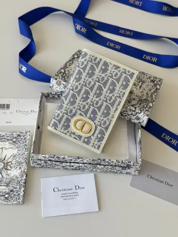 S2353 Oblique Printed Embossed Logo Double-Fold Passport Holder Replica Dior wallets