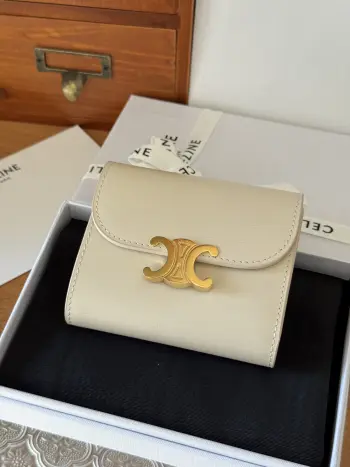 TRIOMPHE Small Leather Flap Bag Wallet Replica Celine wallets