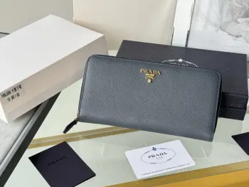 1ML506 Saffiano Leather Zip-Around Wallet Replica Prada wallets