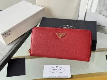 1ML506 Cross Grain Cowhide Zipper Wallet Replica Prada wallets