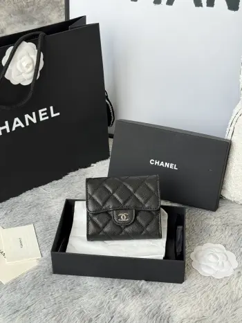 82288 Lambskin CF Trifold Wallet Coin Purse Replica Chanel wallets