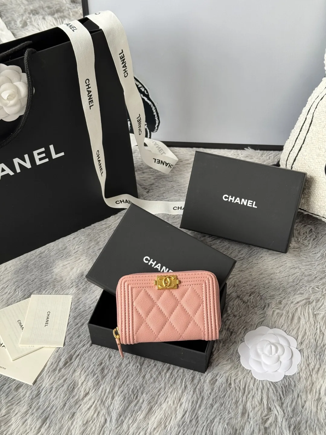 Chanel A80602 BOY Diamond Quilted Coin Purse Chanel A80602 BOY Diamond Quilted Coin Purse