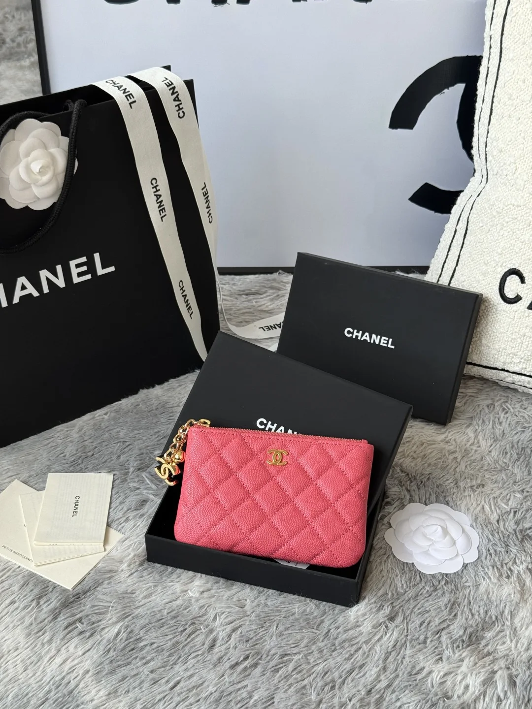 Chanel A50168 Zipped Pendant Coin Purse Card Holder