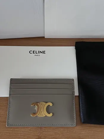 833 TRIOMPHE calfskin card holder Replica Celine wallets