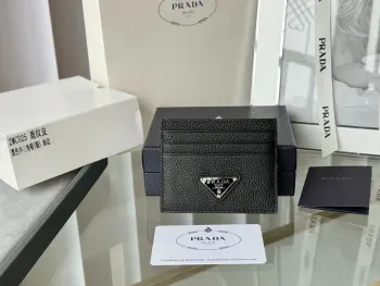 1MC025 Deer Leather Women s Card Holder Replica Prada wallets