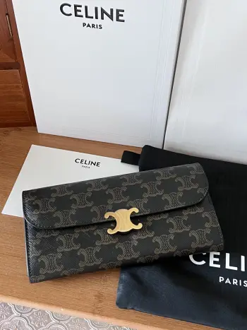 10E313 TRIOMPHE Large Wallet Replica Celine wallets