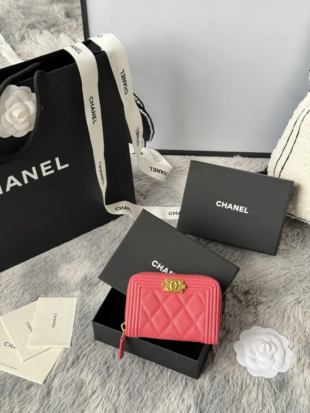 Chanel A80602 BOY Diamond Quilted Coin Purse Chanel A80602 BOY Diamond Quilted Coin Purse