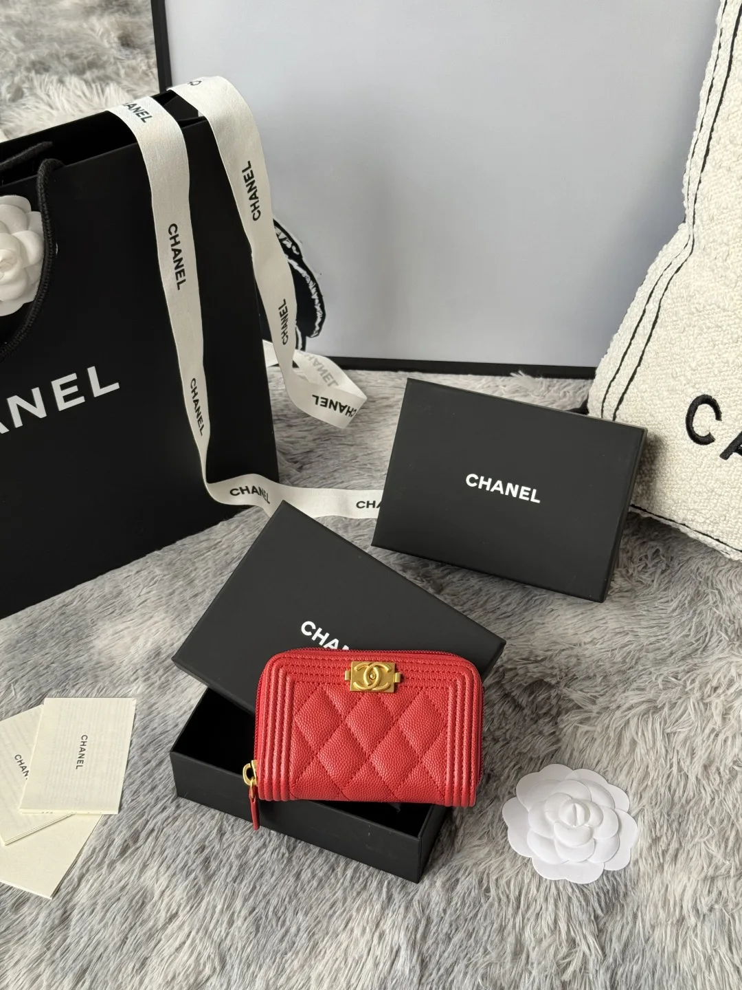 Chanel A80602 BOY Diamond Quilted Coin Purse Chanel A80602 BOY Diamond Quilted Coin Purse