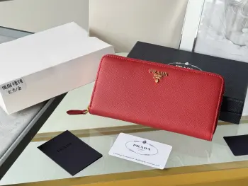 1ML506 Saffiano Leather Zip-Around Wallet Replica Prada wallets