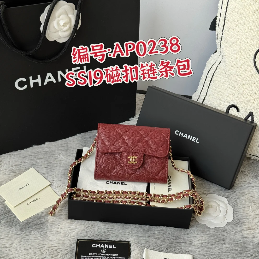 Chanel 0238 SS19 Magnetic Snap Chain Bag Small Chanel Chain Bag