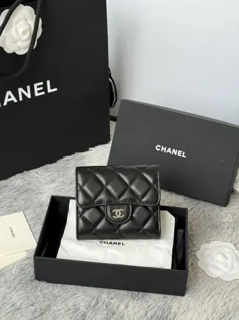 82288 Lambskin CF Short Tri-fold Wallet Coin Purse Replica Chanel wallets