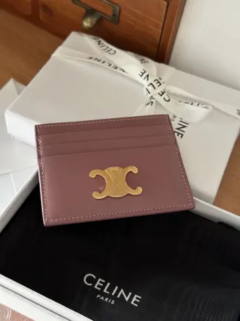 833 TRIOMPHE Leather Card Holder Replica Celine wallets