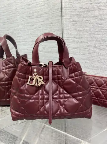 Medium Toujours handbag in burgundy Replica Dior womens bags