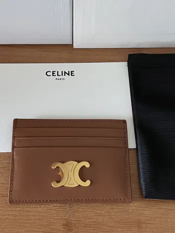 833 TRIOMPHE calfskin card holder Replica Celine wallets