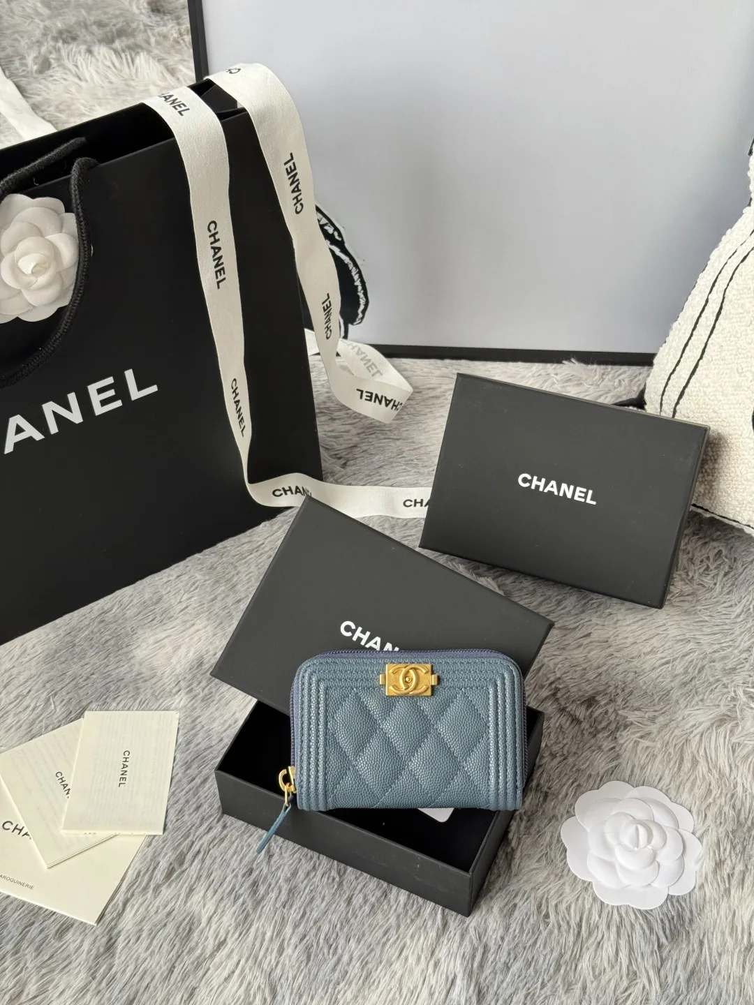 Chanel A80602 BOY Diamond Quilted Coin Purse Chanel A80602 BOY Diamond Quilted Coin Purse