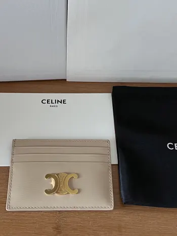 833 TRIOMPHE calfskin card holder Replica Celine wallets