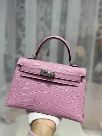 Kelly II 19cm Imported American Alligator Matte Leather Ladies Handbag Replica Hermes womens bags