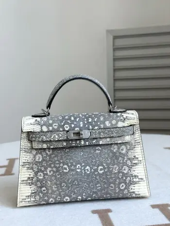 Kelly II 19cm Imported Original Lizard Leather Ladies Handbag Replica Hermes womens bags