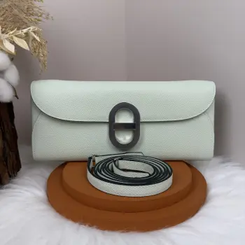 Chained Andre Pig Nose Crossbody Bag to go 24cm Epsom M4 Gris Pale Replica Hermes clutches